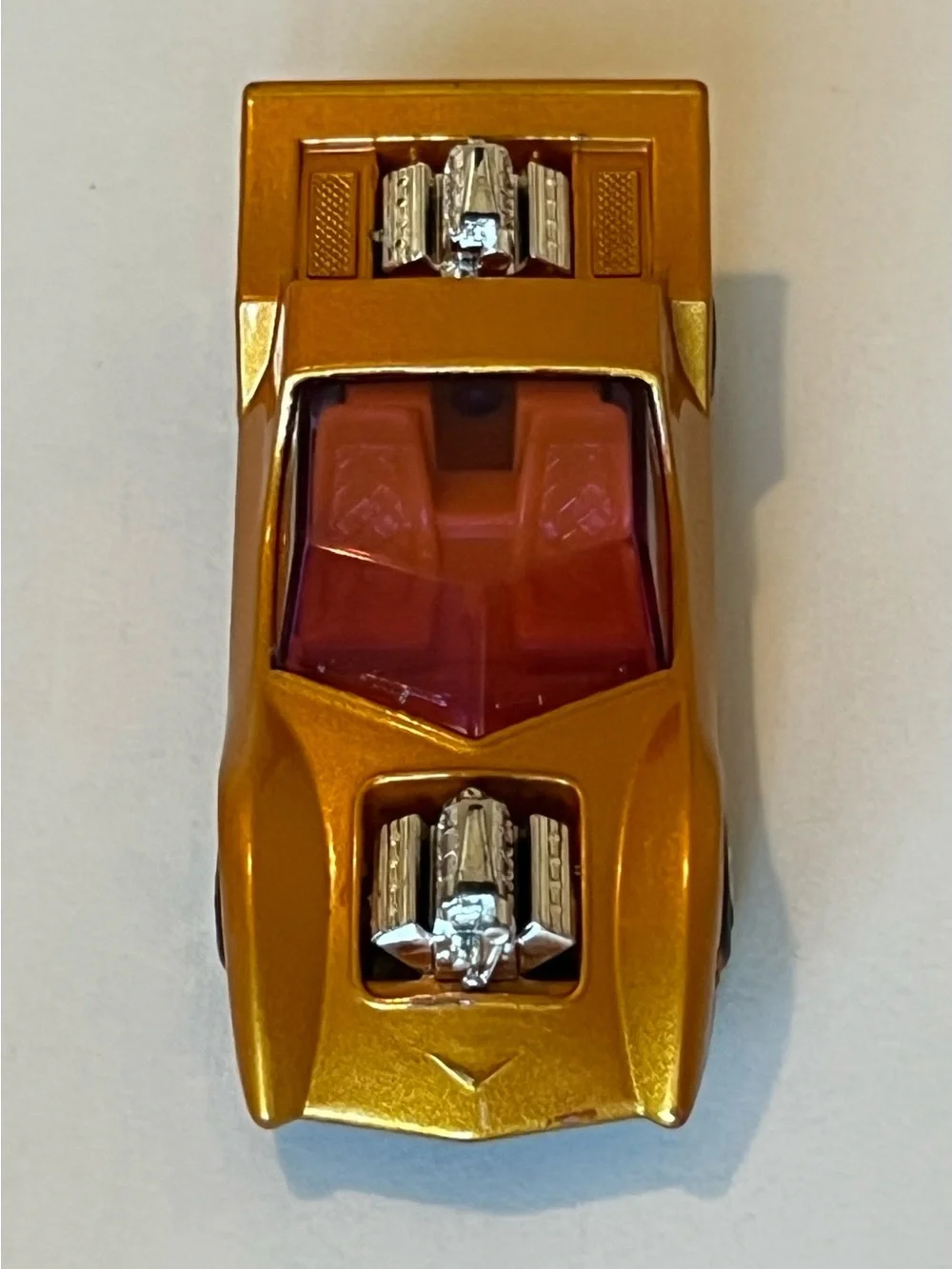 Vintage Matchbox Superfast 1971 No. 4 Gruesome Twosome Car Lemon Yellow Interior